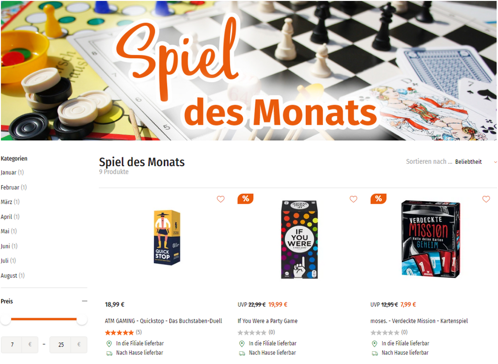 QuickStop erneut als Spiel des Monats ausgezeichnet - jetzt bei Müller im September